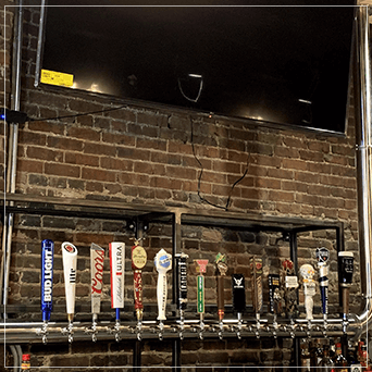 Hanging Draft Beer Tower With Taps Installed